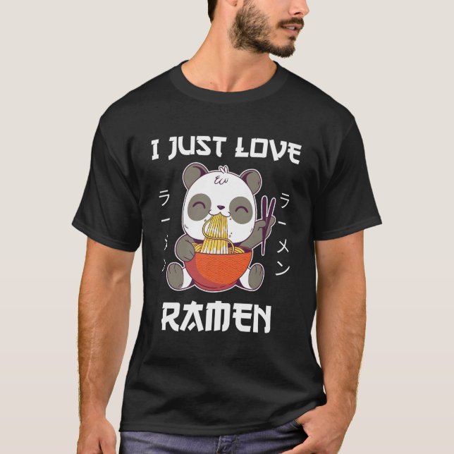 T-shirt Kawaii Panda Mange Ra I Just Love Ra Style Japonai (Devant)