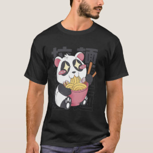 T-shirt Kawaii Panda Manger Ramen nouilles Japonaises T