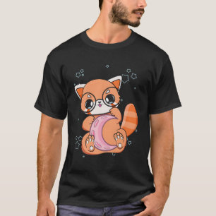 T-shirt Kawaii Pastel Goth Red Panda Chibi Anime Moon