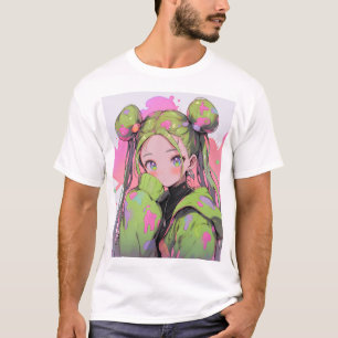 T-shirt Kawaii Pastel Splatter Anime Girl