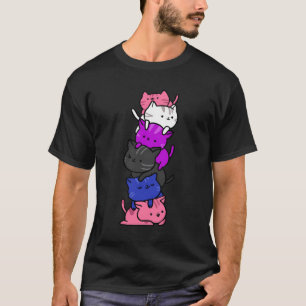 T-shirt Kawaii Pile de chat Genderfluide Fierté
