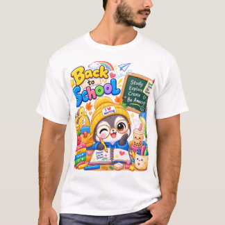 T-Shirt Kawaii Pingouin de Rentrée Scolaire