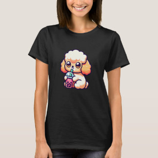 T-shirt Kawaii Poodle Dog Anime Boba Tea Bubble Milk Tea K