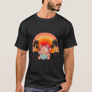 T-shirt Kawaii Ramen Chat drôle Anime Neko Chonk Japonais 