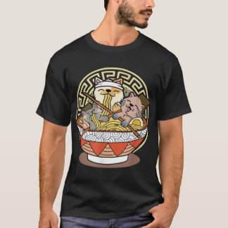 T-shirt Kawaii Ramen Cute Anime Chat nouilles japonaises