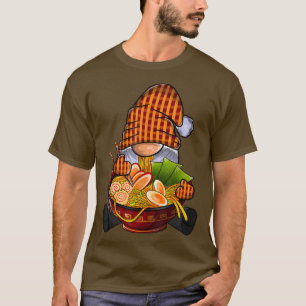 T-shirt Kawaii Ramen Gnome, Japonais Neko Noodle Funny Ani
