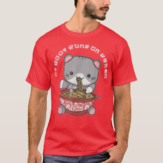 T-shirt Kawaii Ramen Japonais Anime Noodles Cute Cat Noodl