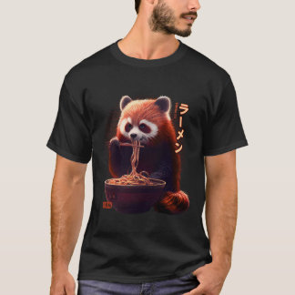 T-shirt Kawaii Red Panda Eating Ra Ra
