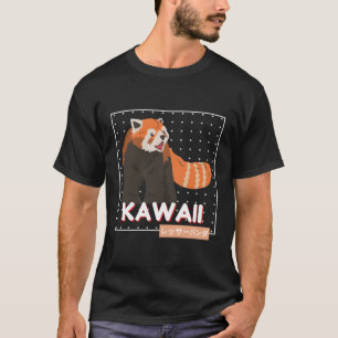 T-shirt Kawaii Rouge Panda Otaku Kawaii Anime Style japona