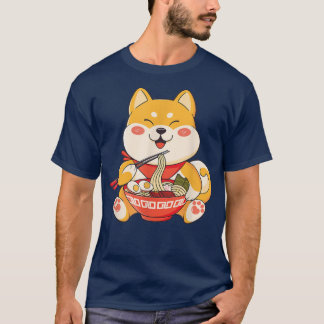 T-shirt Kawaii Shiba Inu Dog Mange Ramen mignet Japon Anim