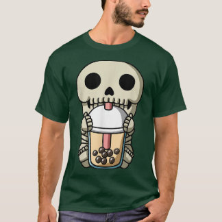 T-shirt Kawaii Skeleton Halloween Boba Milk Thé bulle