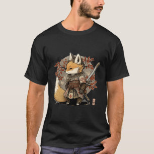T-shirt Kawaii Style japonais Samurai Fox Anime
