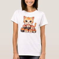 Kawaii Sushi Cat - Cute Cartoon Kitten Roll sushi