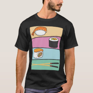 T-shirt Kawaii Sushi japonais Nourriture Maki Nigiri Chops