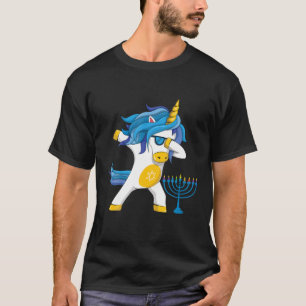 T-shirt Kawaii Unicorn Juif Jewnicorn Menorah Happy Hanukk