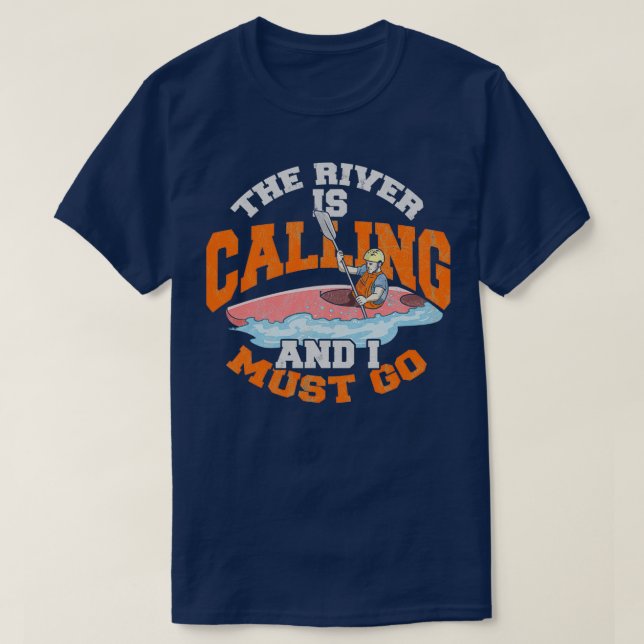 T-shirt Kayak Aiguillage blanc Aiguille en eau vive (Design devant)