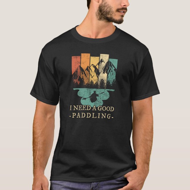 T-shirt Kayak Canoë Rétro (Devant)