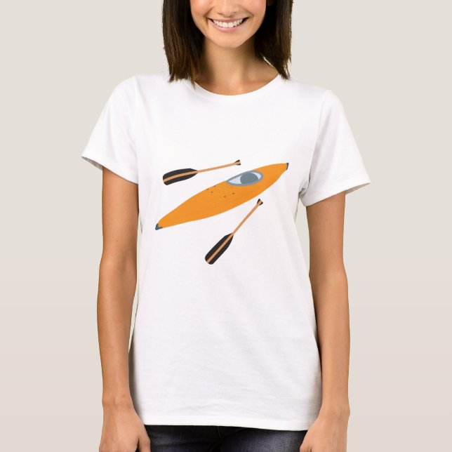T-shirt Kayak orange avec des aviron (Devant)