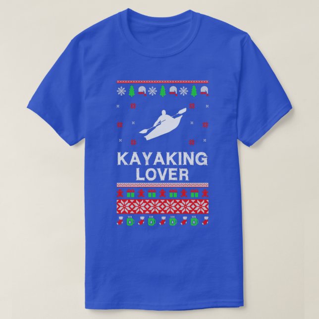T-shirt Kayaking Lover Noël Drôle Design pour cadeau (Design devant)