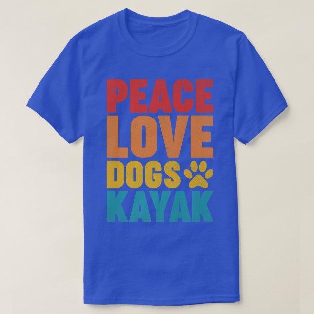 T-shirt Kayaking Lover Retro Style Peach Love Dogs Kayak P (Design devant)