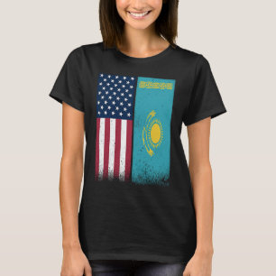 T-shirt Kazakhstan Drapeaux américains kazakhs Fiers USA