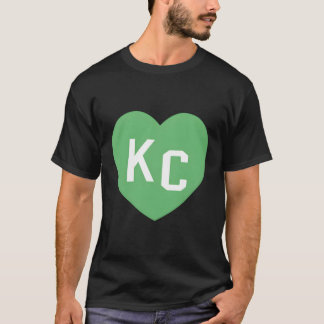 T-shirt Kc Green He Kc Kansas City Green 2 LETTRE Kc He Kc