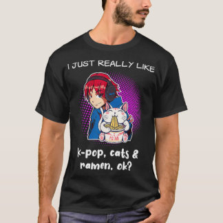 T-shirt KCat Ramen Ramen Noodles Chats Musique coréenne