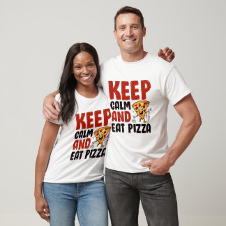 T-shirt keep calm and eat pizza