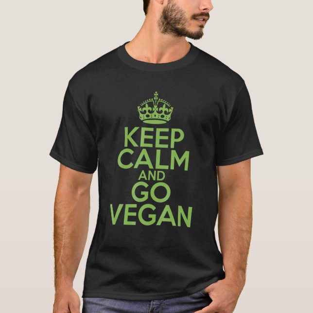 T-shirt Keep Calm and Go Vegan Vegan Lover Vegan (Devant)
