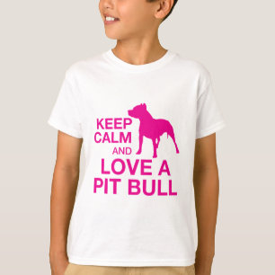T-shirt Keep Calm And Love A Pit Bull - PINK