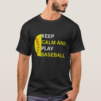 T-shirt Keep Calm and Play Baseball