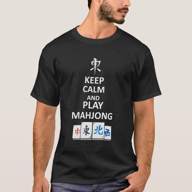 T-shirt Keep Calm and Play Mahjong (Devant)