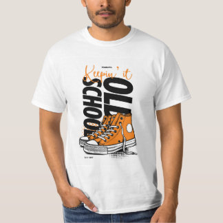 T-shirt «Keepin’ It Old School» – Orange Rétro Dis