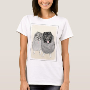 T-shirt Keeshond Maman et Son Peinture - Art Chien origina