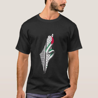 T-shirt Keffiyeh Palestine Carte Arabe Écarf Shemagh Pales