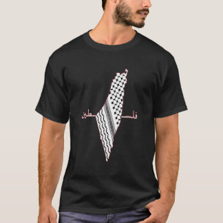 T-shirt Keffiyeh Palestine Carte Arabe Écarf Shemagh Pales