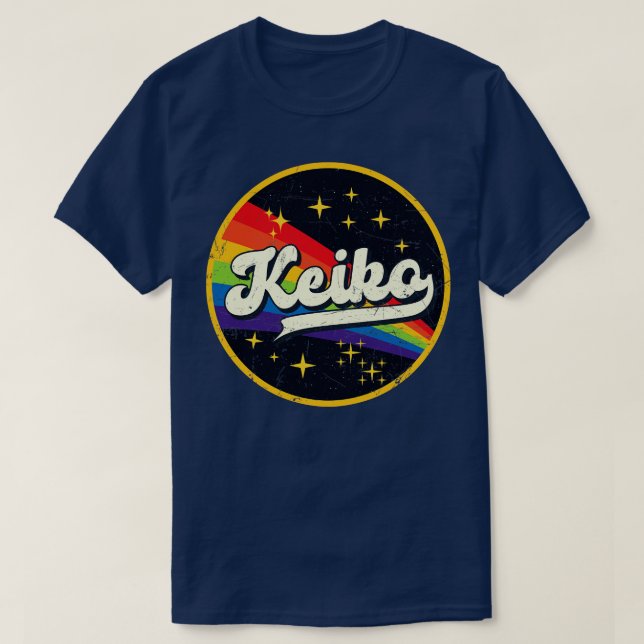 T-shirt Keiko Arc-en-ciel dans l'espace GrungeStyle Vintag (Design devant)