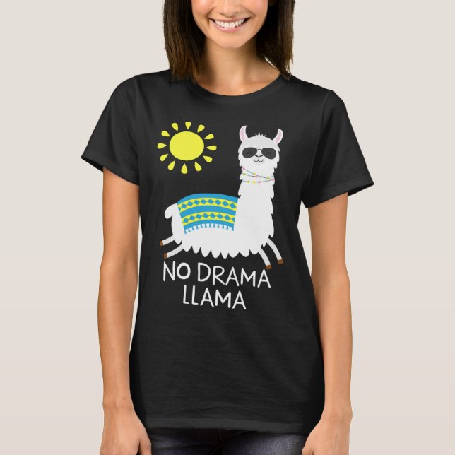 T-shirt Kein Drama Lama Alpaca Happy Freedom Llama Sunglas (Devant)