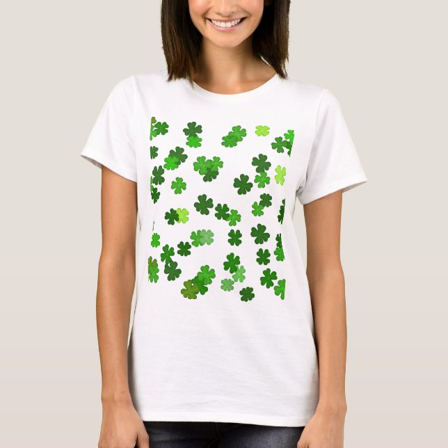 T-shirt Kelly green "Shamrocks en train de tomber" (Devant)