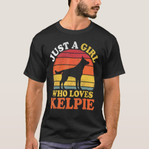 T-shirt Kelpie Chien Vintage Juste Une Fille Qui Aime Kelp