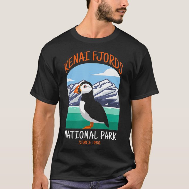 T-shirt Kenai Fjords National Park US Puffin Bird Alaska (Devant)