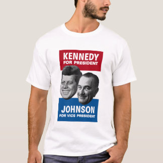 T-shirt Kennedy et affiche 1960 d'élection de Johnson