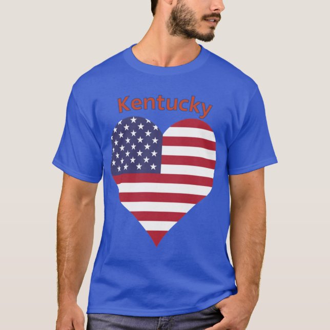 T-shirt Kentucky American Flag Heart Oversized (Devant)