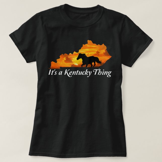 T-shirt Kentucky Horse Farm Sunrise Derby (Design devant)