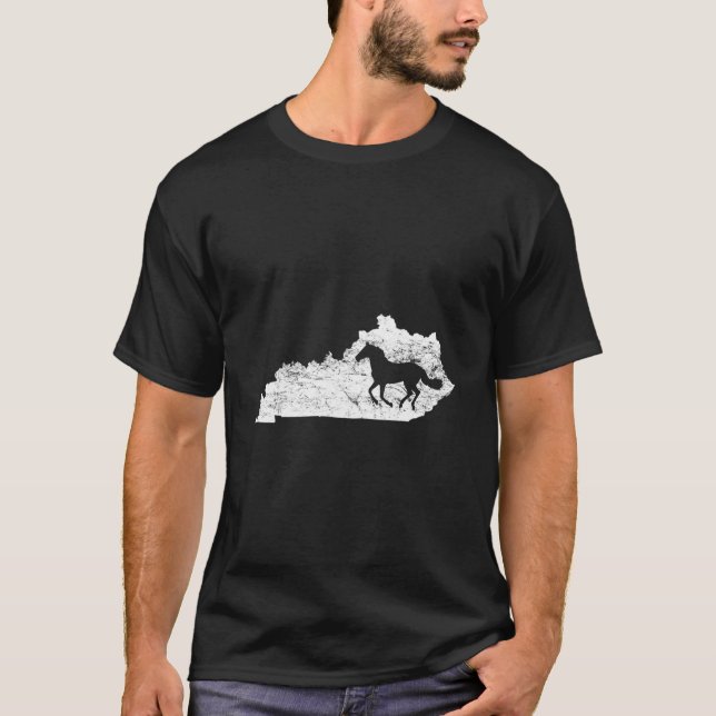 T-shirt Kentucky Map Horse Kentucky Thoroughbred (Devant)