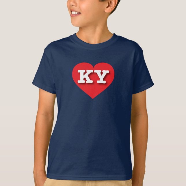 T-shirt Kentucky Red Heart - J'aime KY (Devant)