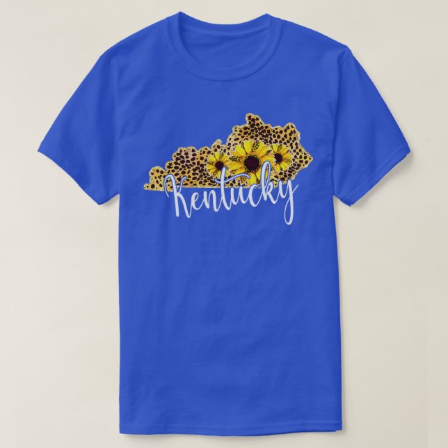 T-shirt Kentucky Sunflower Leopard State Map  (Design devant)