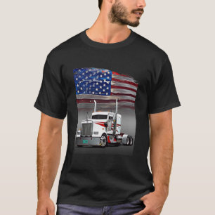 T-shirt Kenworth Truck et le drapeau américain par Gas Au