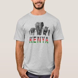 T-shirt Kenya Pride Big 5 Wildlife pour les fans kenyans