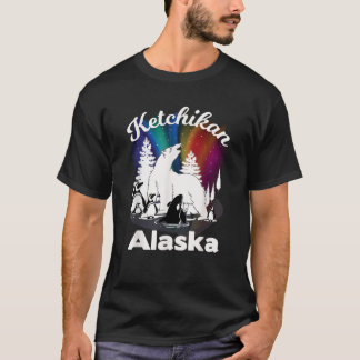 T-shirt Ketchikan Alaska Aurora Borealis Ours Orca Souveni